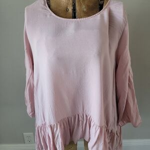 Simply Vera Vera Wang Light Pink Blouse Top Women's Size L EUC